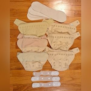 Grovia lot, GUC, 6 Hybrid Shells & 4 Organic Cotton Booster, Snaps & Hook & Loop